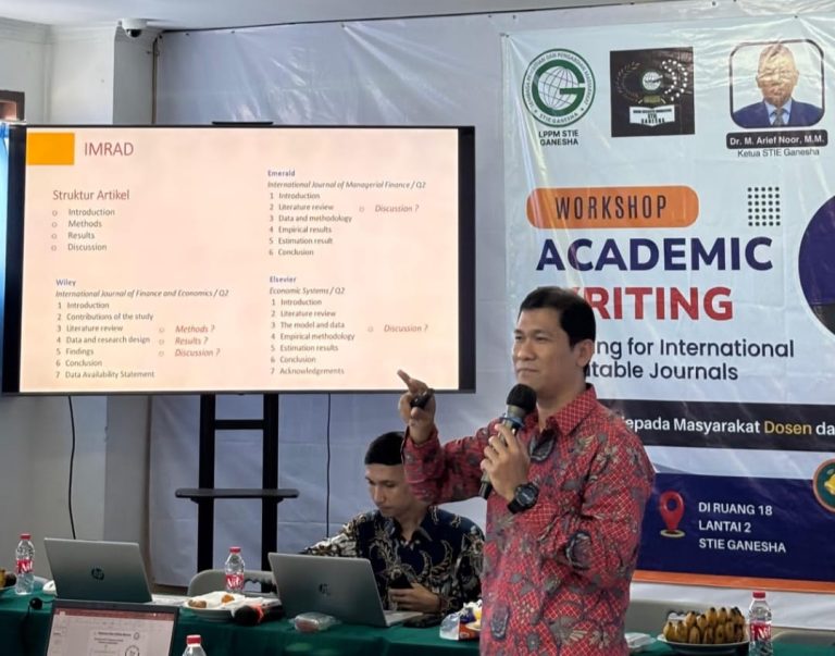 LPPM STIE Ganesha Gelar Workshop Academic Writing, Dorong Publikasi Jurnal Internasional Bereputasi